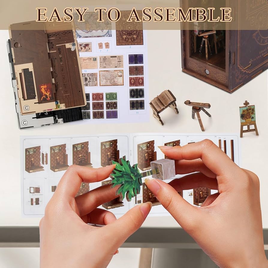 Amazon.com: CRIOLPO Book Nook Kit - DIY Doll House Booknook